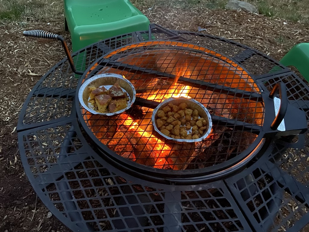 Reheating some leftovers (fried okra!)