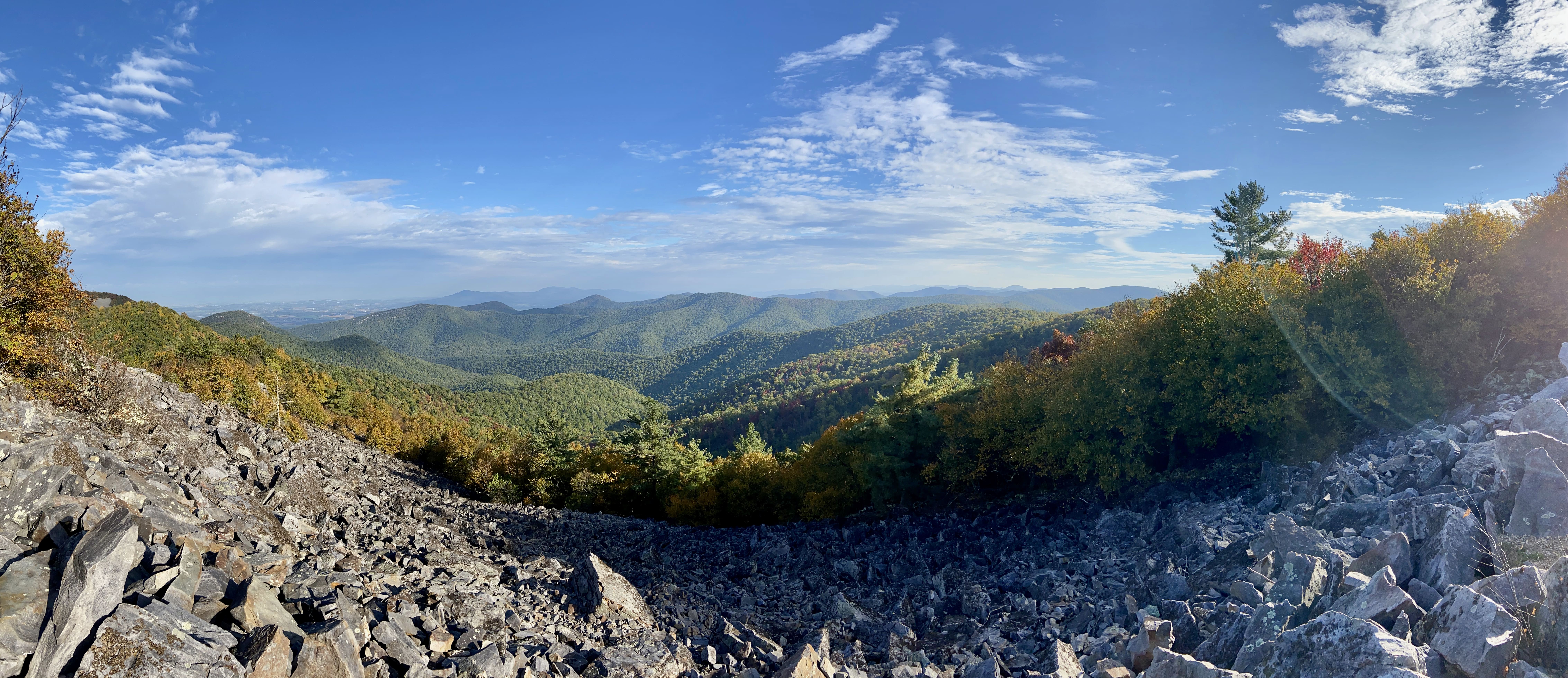 Wide view of the entire mountain range.
