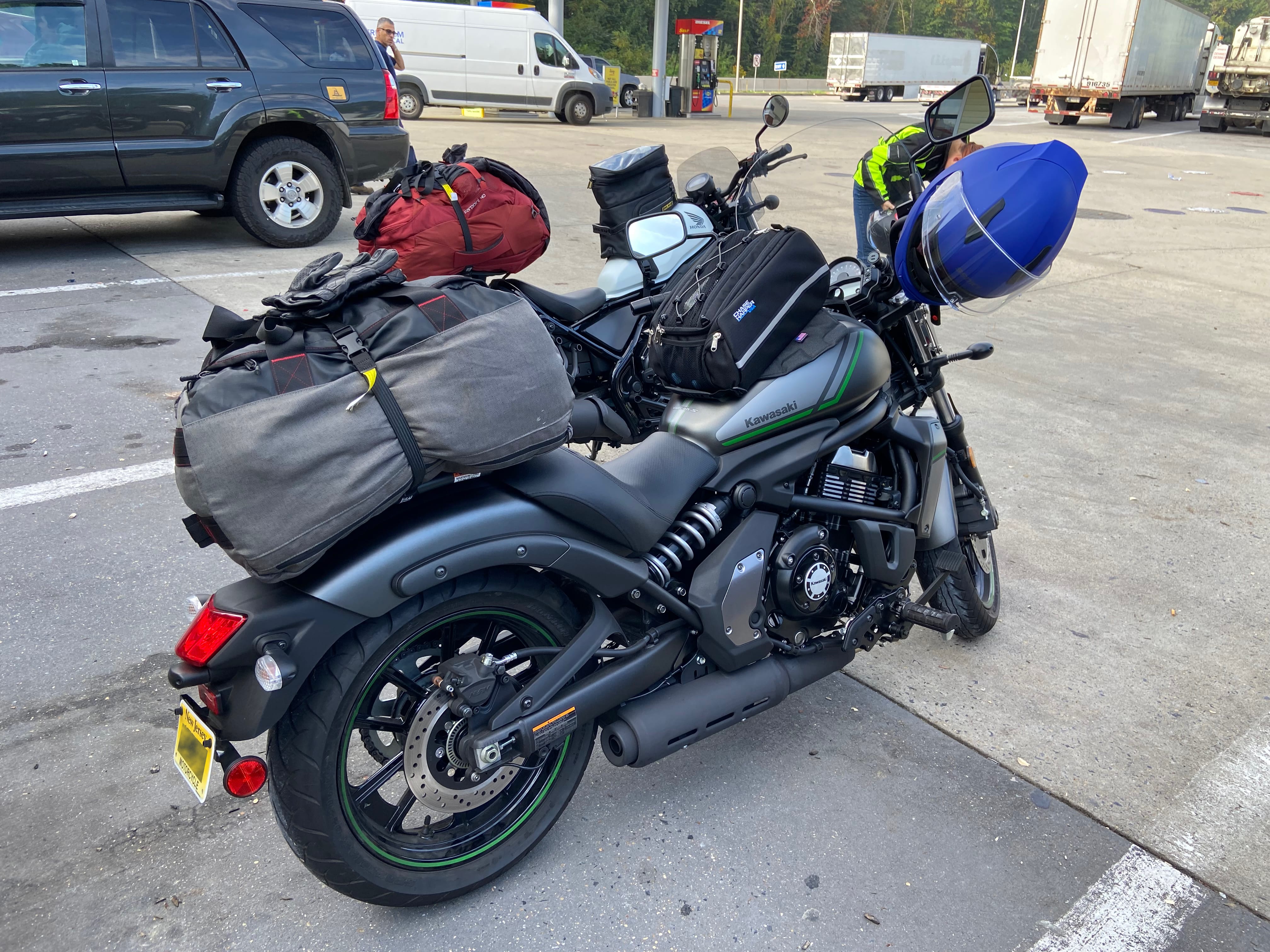 All loaded up with gear.