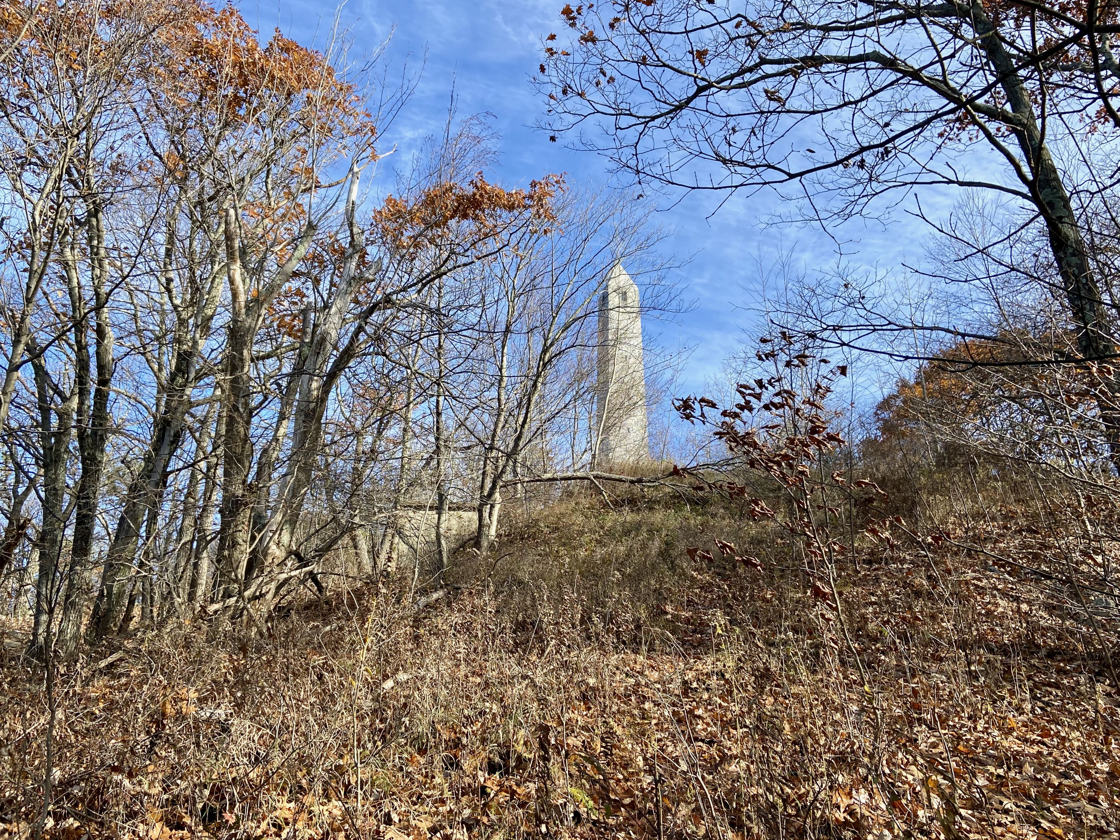 Approaching the obelisk.