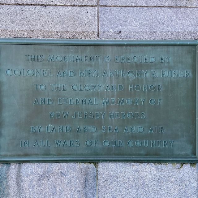 High Point Monument dedication plaque honoring New Jersey veterans of all wars.