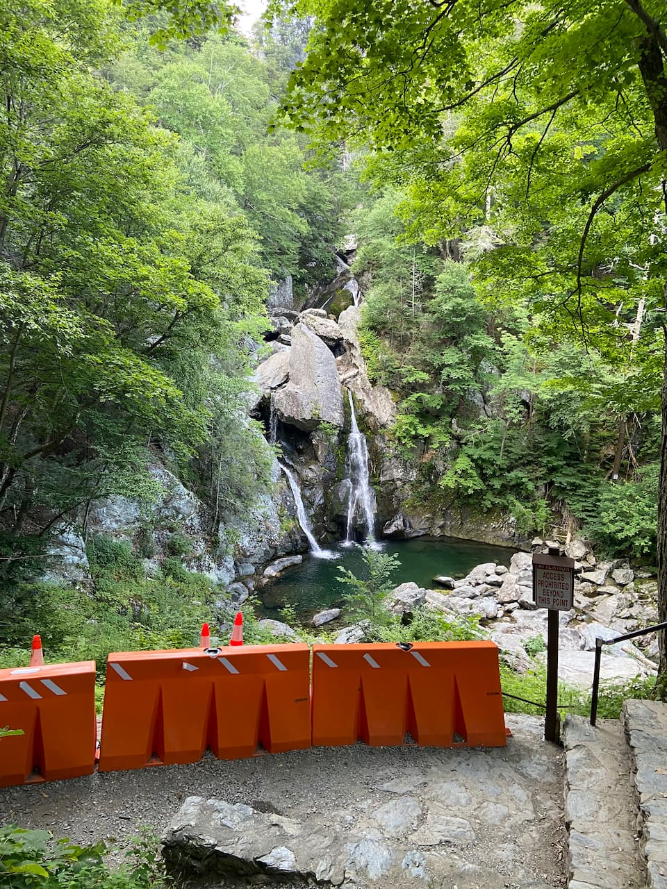 Look from up top.  There's a second, smaller waterfall feeding the big one!