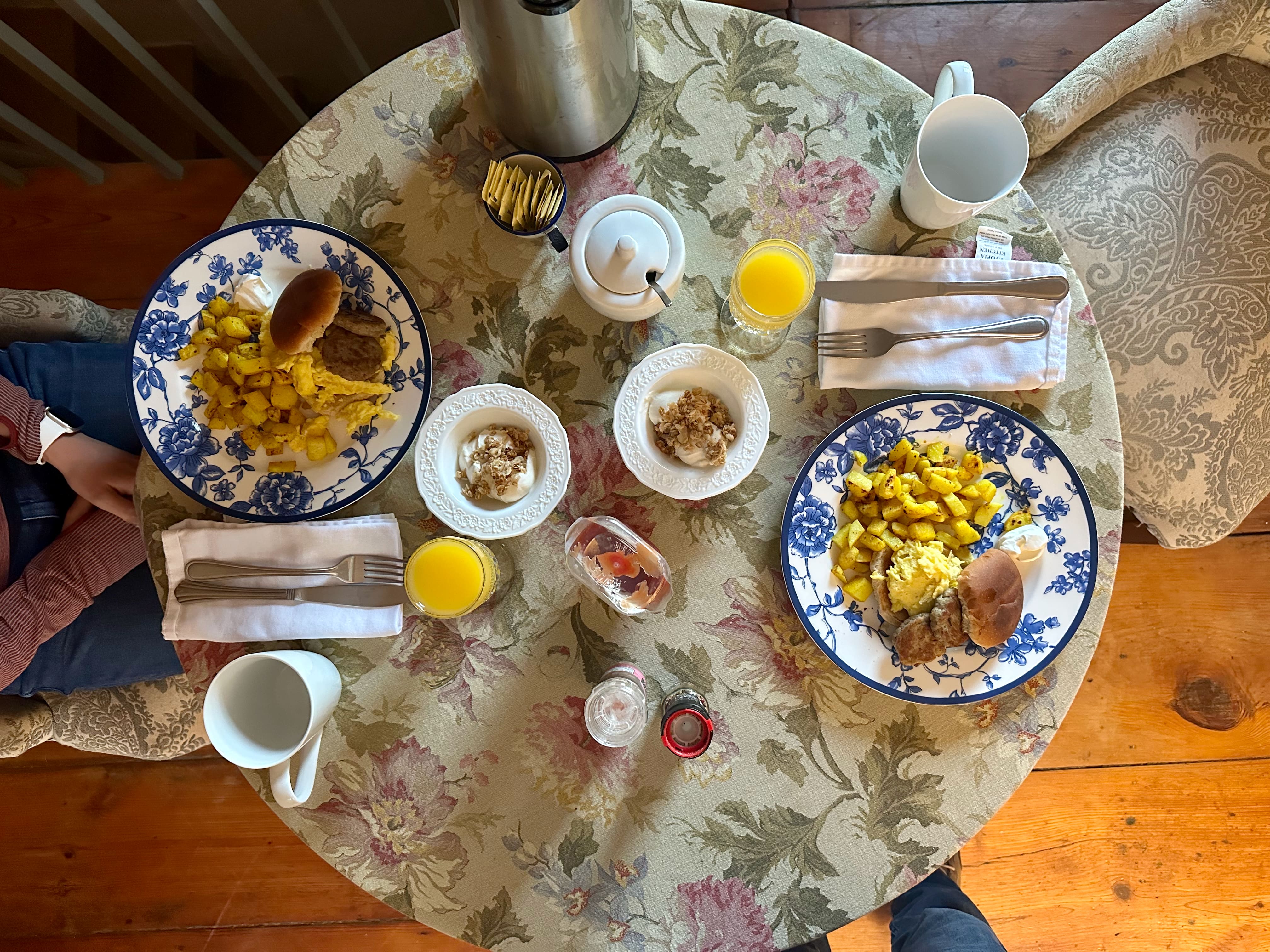 The breakfast room breakfast.  It was great! (With the sweet and sugary yogurt being the one exception.)
