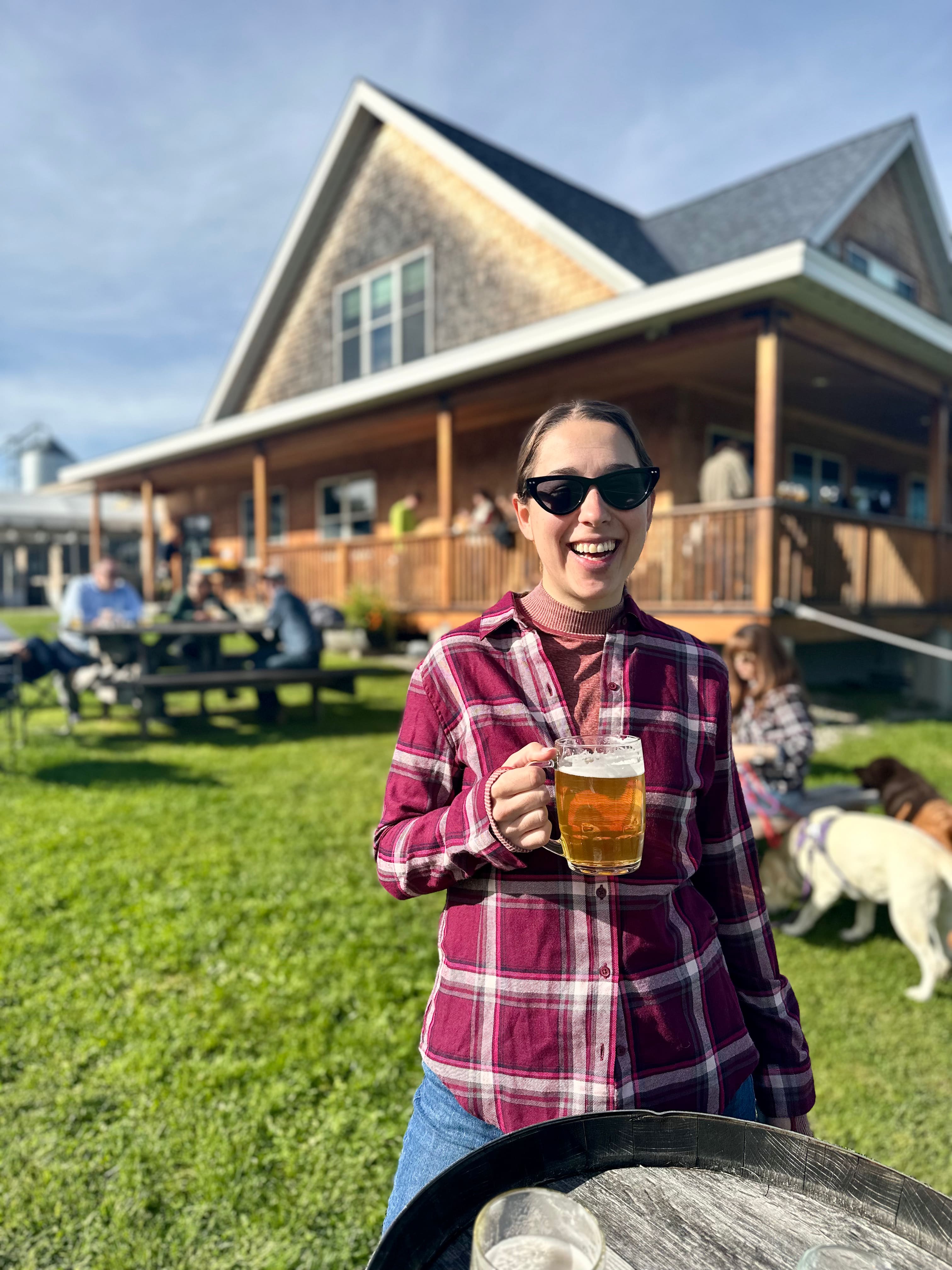 Beers and sunshine at Hill Farmstead Brewing.