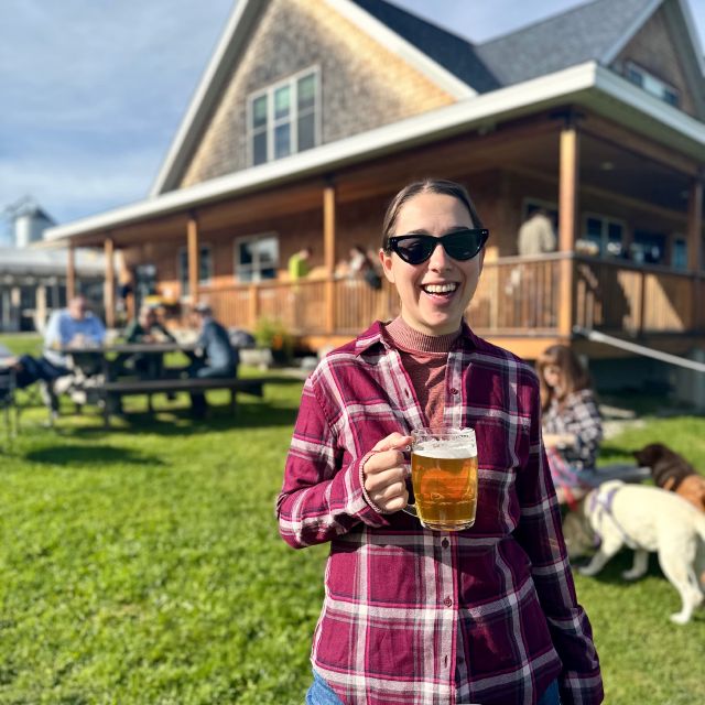 Beers and sunshine at Hill Farmstead Brewing.