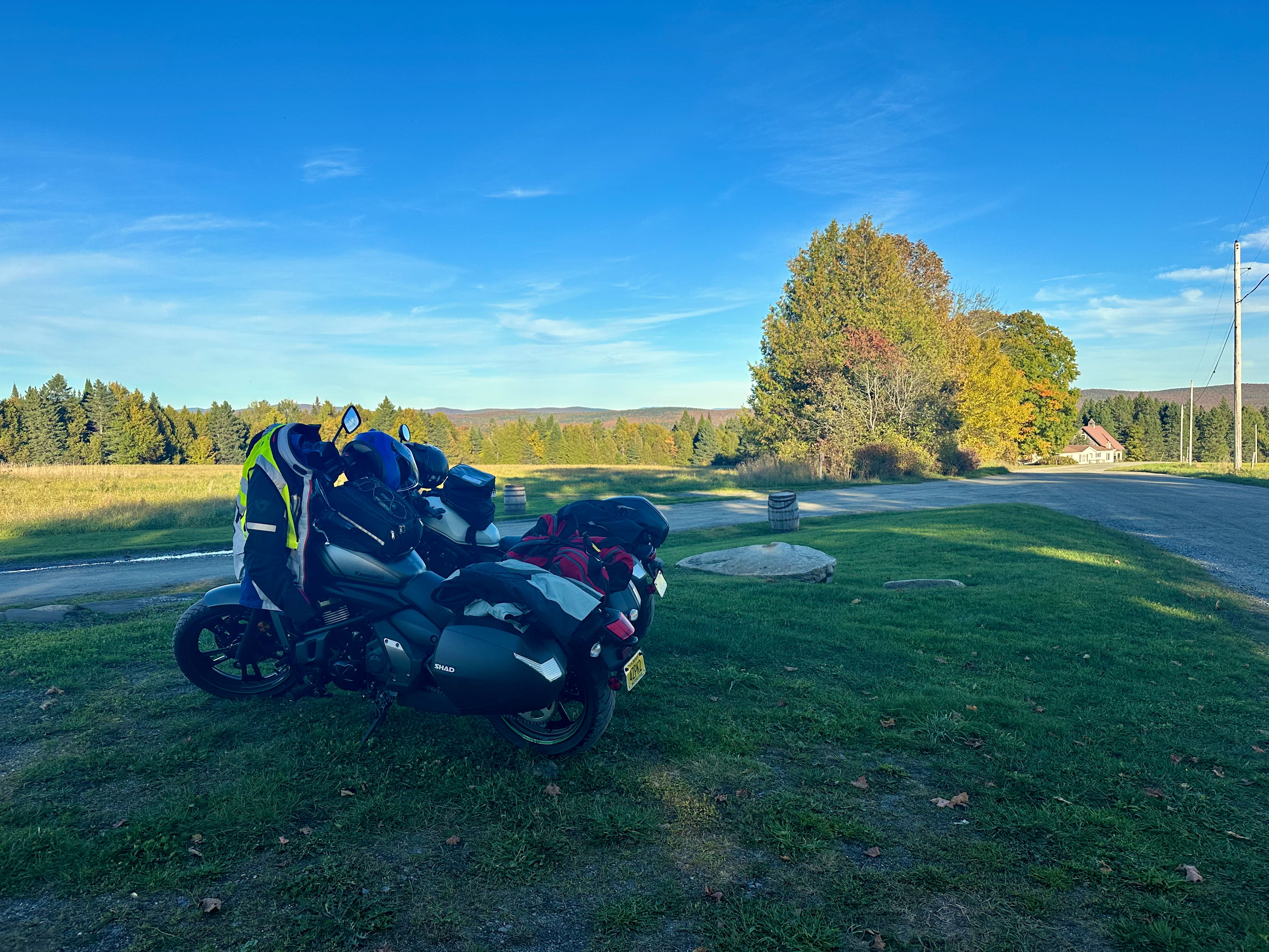 The sun goes down, we bundle up and ride for our beds.