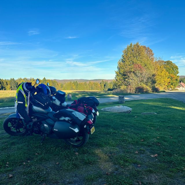 The sun goes down, we bundle up and ride for our beds.