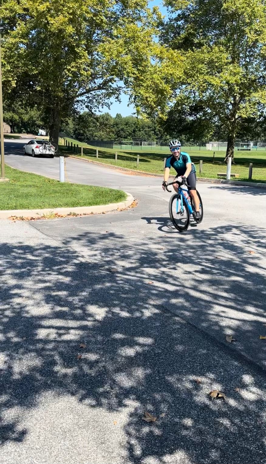 The end of my century ride.  I barely look tired.