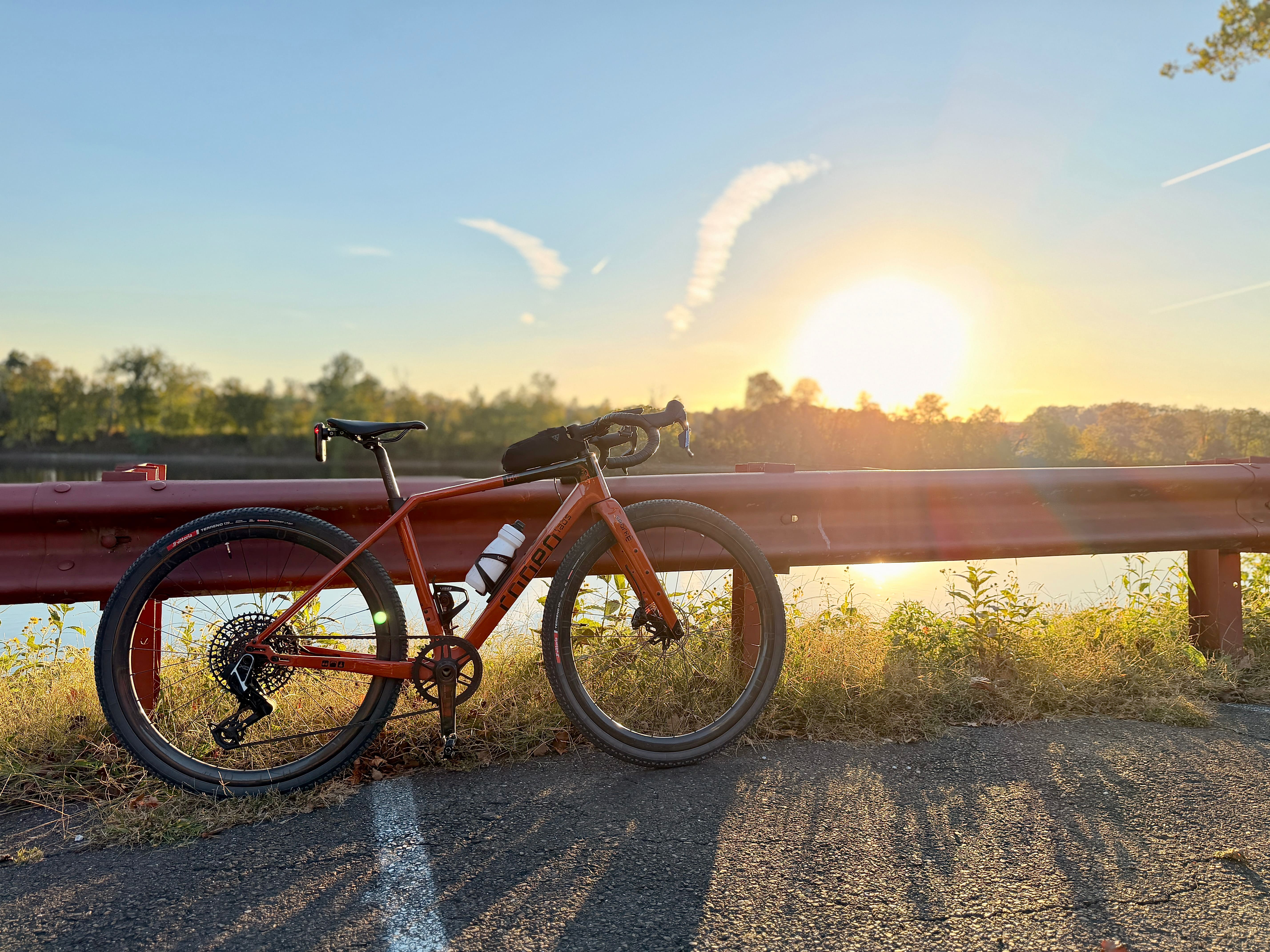 Gravel biking into sunset.  Some great riding in the months of September and October this year.