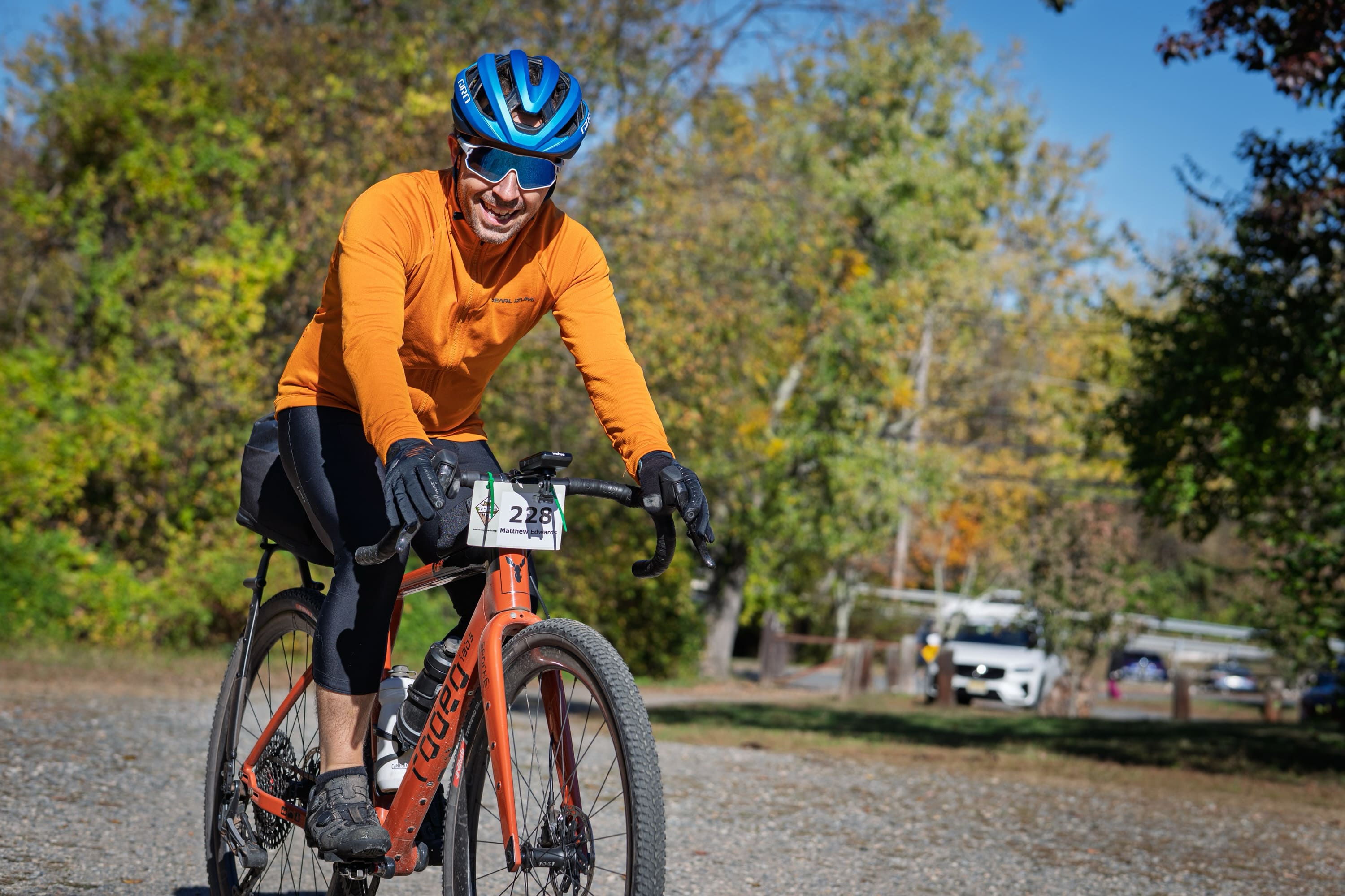 Kristin photographing me riding Tour de Towpath.
