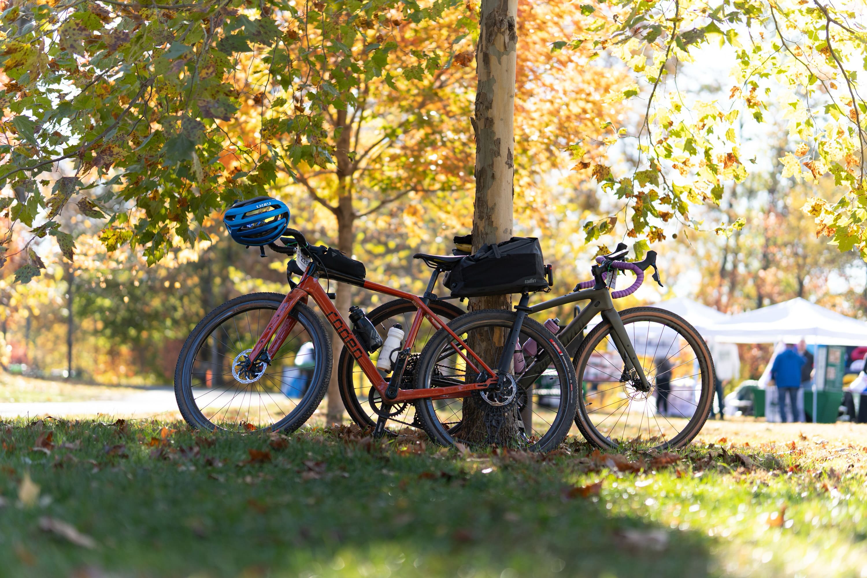 Staging for Tour de Towpath.  Beautiful fall colors filled the day.