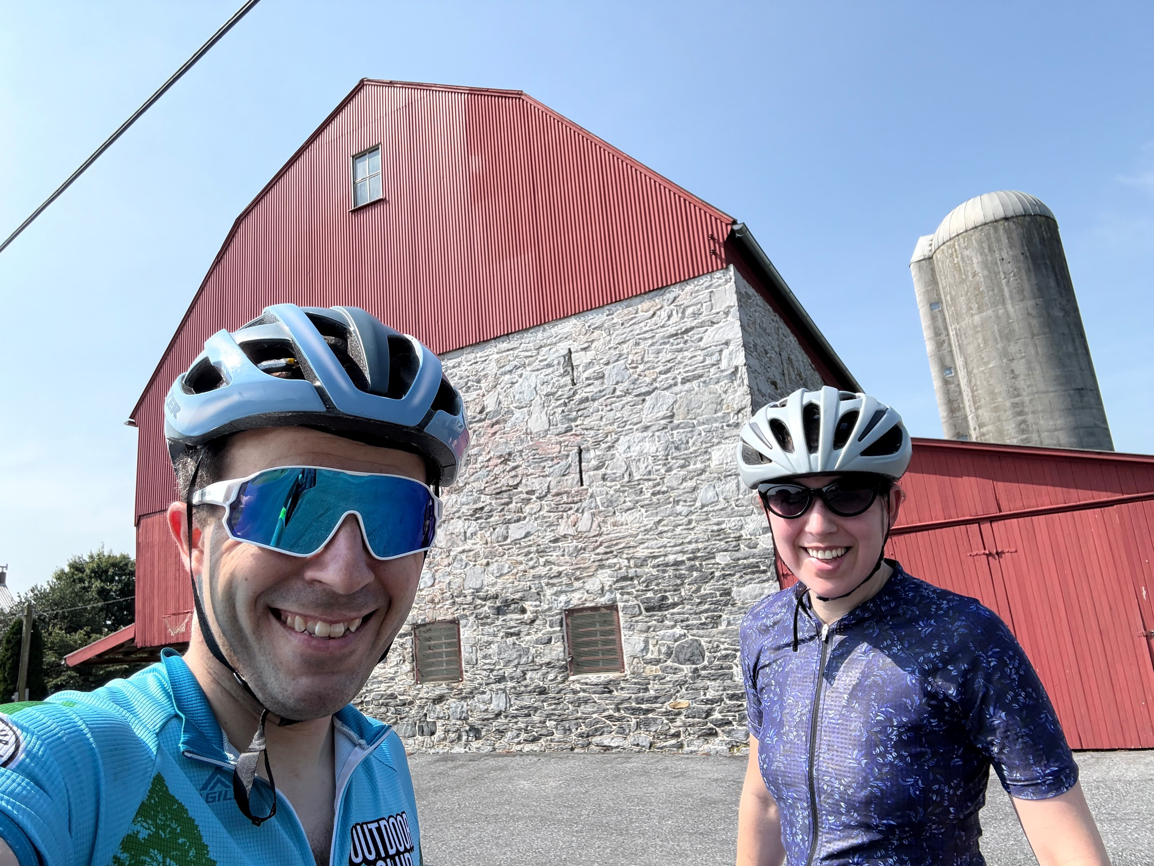 Kristin and I doing the Covered Bridge Classic ride in PA.  Best part of this ride is the snack tables, they do an excellent job.
